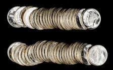 Rolls

BU Roll of 1945-S Mercury Dimes.

Housed in a plastic tube. (Total: 50 coins)

From the Bill Gleckler Collection.

Estimate: $ 500