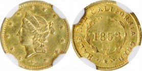 California Small Denomination Gold

1853 Round 50 Cents. BG-428. Rarity-3. Liberty Head. AU Details--Bent (NGC).

PCGS# 10464. NGC ID: 2BKK.

Fr...