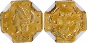 California Small Denomination Gold

1871-L Octagonal 50 Cents. BG-927. Rarity-5-. Liberty Head. Unc Details--Cleaned (NGC).

PCGS# 10785. NGC ID: ...