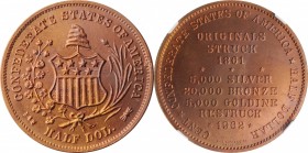 Confederate Half Dollar. Bashlow Restrike

1962 Confederate Half Dollar. Bashlow Restrike. Copper. MS-66 RB (NGC).

Estimate: $ 400