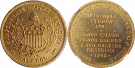 Confederate Half Dollar. Bashlow Restrike

1962 Confederate Half Dollar. Bashlow Restrike. Goldine. MS-67 (NGC).

Estimate: $ 400