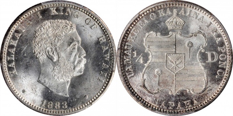 Hawaii Quarter Dollar

1883 Hawaii Quarter Dollar. Medcalf-Russell 2CS-3. MS-6...