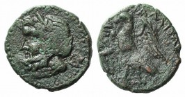 Sicily, Alaisa, 2nd century BC. Æ (21mm, 6.71g, 2h). Laureate head of Zeus l.; B to r. R/ Eagle standing l. with spread wings; tripod to l. CNS I, 2; ...