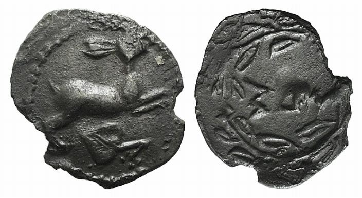 Sicily, Messana, c. 445-421 BC. AR Litra (11mm, 0.30g, 3h). Hare springing r.; i...