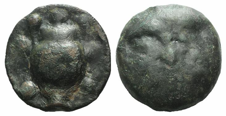 Sicily, Selinos, c. 450-440 BC. Æ Cast Quincunx (22mm, 11.20g, 6h). Facing head ...