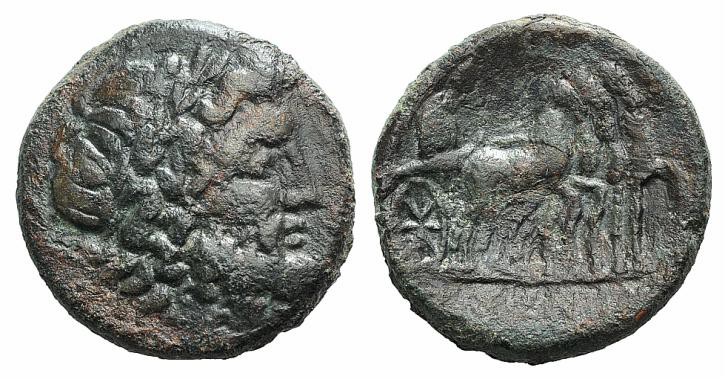 Sicily, Syracuse. Roman rule, after 212 BC. Æ (23mm, 8.85g, 1h). Laureate head o...