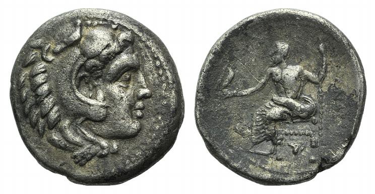 Kings of Macedon, Alexander III “the Great” (336-323 BC). AR Drachm (17mm, 4.15g...