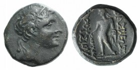 Kings of Bithynia, Prusias II (182-149 BC). Æ (15mm, 4.30g, 12h). Head of Prusias r., wearing a winged diadem. R/ Herakles standing l., holding club i...