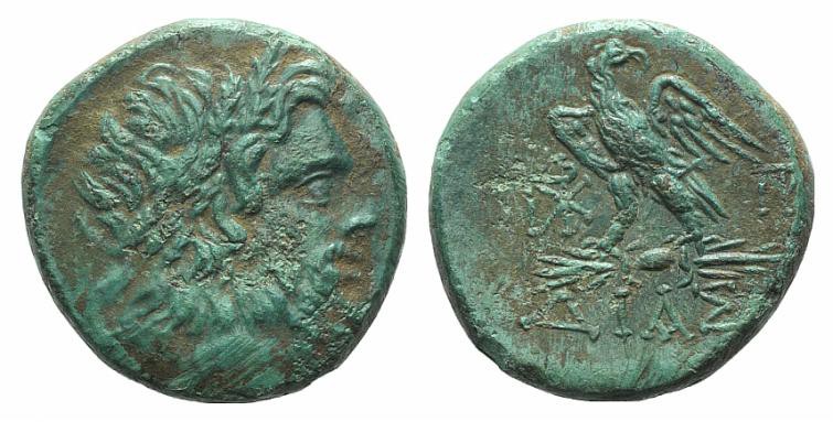 Bithynia, Dia, c. 85-65 BC. Æ (21mm, 7.51g, 12h). Laureate head of Zeus r. R/ Ea...