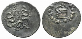 Mysia, Pergamon, c. 166-67 BC. AR Cistophoric Tetradrachm (31mm, 12.62g, 12h), c. 104-98 BC. Cista mystica within ivy wreath. R/ Two serpents entwined...