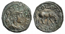Troas, Alexandria. Pseudo-autonomous issue, c. mid 3rd century AD. Æ (22mm, 5.39g, 12h). Turreted and draped bust of Tyche r., with vexillum over shou...