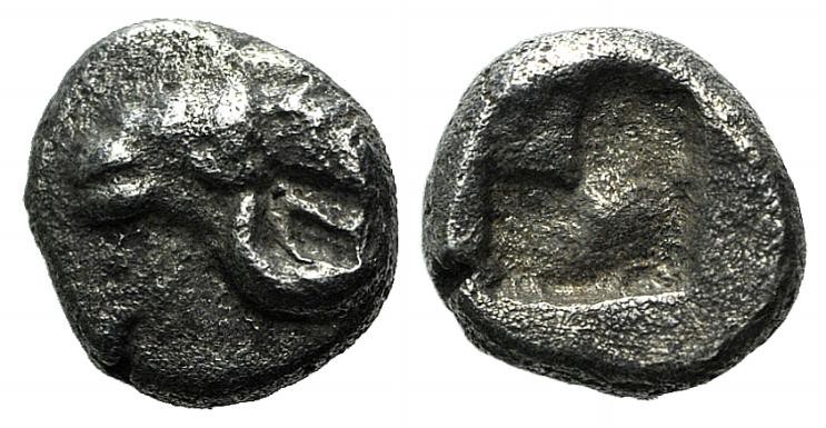 Troas, Kebren, late 6th-early 5th centuries BC. AR Hemiobol (5mm, 0.30g). Head o...
