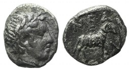 Troas, Neandria, 4th century BC. AR Obol (8mm, 0.61g, 3h). Laureate head of Apollo r. R/ Ram standing r. in shallow incuse square. SNG München 293; SN...