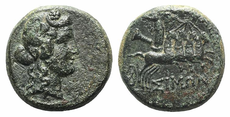 Lydia, Nysa, 1st century BC. Æ (17mm, 4.82g, 12hy). Simon, magistrate. Head of D...
