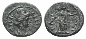 Phrygia, Apameia. Pseudo-autonomous issue, c. later 2nd-3rd centuries AD. Æ (15mm, 2.63g, 6h). Draped bust of Tyche of Apameia r., wearing mural crown...