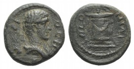 Pisidia, Antioch. Pseudo-autonomous. Time of Antoninus Pius (138-161). Æ (13mm, 1.93g, 6h). Bare-headed and draped bust of Hermes r., [caduceus over s...
