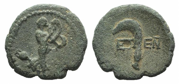 Pisidia, Etenna, 1st century BC. Æ (13mm, 2.03g, 12h). Nymph advancing r., head ...