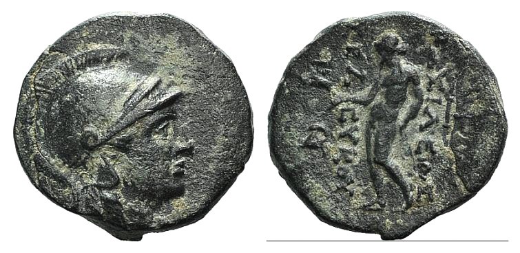 Seleukid Kings, Seleukos II (246-226 BC). Æ (15mm, 3.92g, 12h). Sardis. Helmeted...