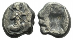 Achaemenid Kings of Persia, c. 480-420 BC. AR Siglos (14mm, 5.36g). Persian king or hero r., in kneeling-running stance, holding bow and dagger, quive...