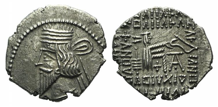 Kings of Parthia, Vologases III (c. AD 105-147). AR Drachm (19mm, 3.48g, 1h). Ek...