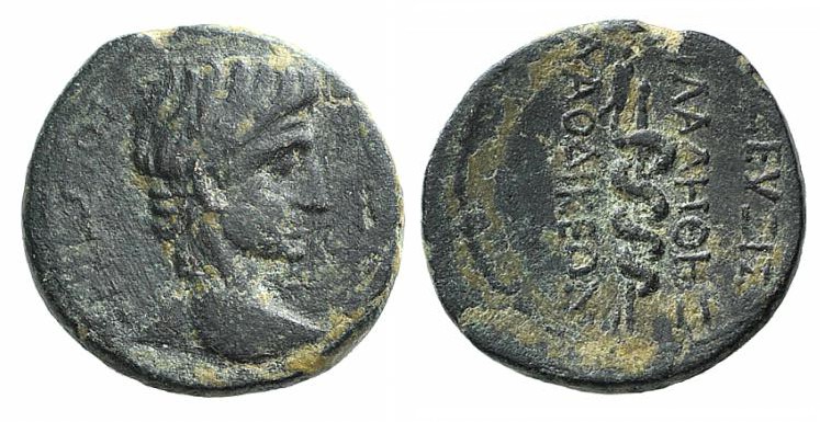 Augustus (27 BC-AD 14). Phrygia, Laodicea ad Lycum. Æ (15mm, 3.00g, 12h). Zeuxis...