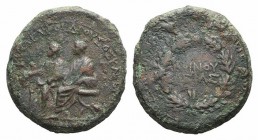 Germanicus and Drusus (died AD 19 and AD 23). Lydia, Sardis, Æ (25mm, 12.16g, 12h). Alexander of Sardis, son of Cleon, high priest of the Koinon of As...