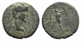 Claudius (41-54). Caria, Antioch ad Maeandrum. Æ (17mm, 4.06g, 12h). Laureate head r. R/ Nike advancing r., holding long palm branch. RPC I 2836; SNG ...