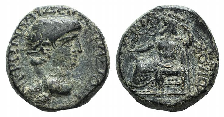 Nero (54-68). Phrygia, Synnada. Æ (17mm, 4.73g, 12h). Pison philok(aisar), magis...