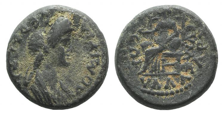 Domitia (Augusta, 82-96). Phrygia, Eumeneia. Æ (14mm, 3.08g, 12h). Kl. Terent. H...