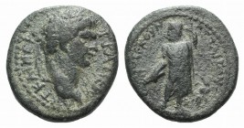 Trajan (98-117). Mysia, Attaea. Æ (20mm, 4.26g, 12h). Sekoun..., magistrate. Laureate head r. R/ Zeus standing facing, head l., holding thunderbolt an...