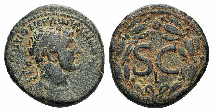 Hadrian (117-138). Seleucis and Pieria, Antioch. Æ (26mm, 11.92g, 12h). Laureate...