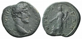 Marcus Aurelius (161-180). Bithynia, Nicaea. Æ (30.5mm, 12.81g, 6h). Bare head r. R/ Tyche standing l., holding cornucopia and patera over altar. RG 1...