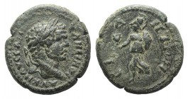 Caracalla (198-217). Pamphylia, Side. Æ (19mm, 4.98g, 12h). Laureate head r. R/ Athena advancing l., holding pomegranate and shield. SNG BnF -; SNG Co...