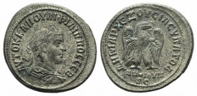 Philip I (244-249). Seleucis and Pieria, Antioch. BI Tetradrachm (29mm, 10.34g, 6h), AD 249. Laureate, draped and cuirassed bust r. R/ Eagle standing ...