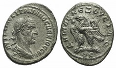 Trajan Decius (249-251). Antioch. BI Tetradrachm (28mm, 10.58g, 12h), 249-250. Laureate, draped and cuirassed bust r. R/ Eagle standing l. on palm, wr...