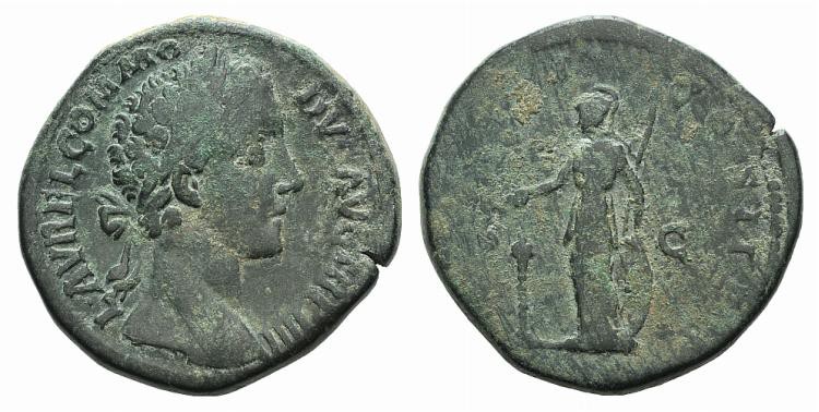 Commodus (177-192). Æ Sestertius (30mm, 23.55g, 6h). Rome, AD 179. Laureate head...