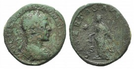 Elagabalus (218-222). Æ Sestertius (30mm, 17.81g, 11h). Rome, AD 219. Laureate, draped, and cuirassed bust r. R/ Libertas standing l., holding pileus ...