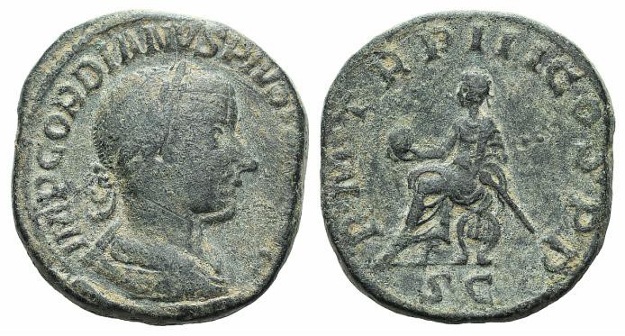 Gordian III (238-244). Æ Sestertius (30mm, 21.17g,12h). Rome, AD 240. Laureate, ...