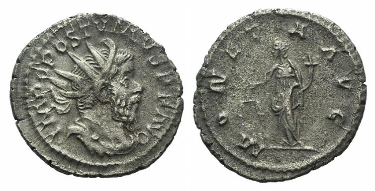 Postumus (260-269). AR Antoninianus (21mm, 3.37g, 1h). Treveri, 263-5. Radiate, ...