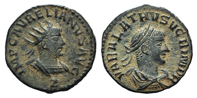 Aurelian and Vabalathus (270-275). Radiate (21mm, 3.02g, 6h). Antioch, 270-2. Ra...