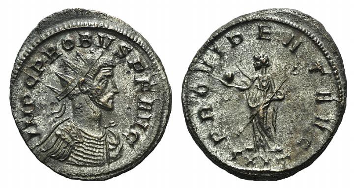 Probus (276-282). Radiate (21mm, 4.42g, 12h) Ticinum, AD 279. Radiate, draped an...