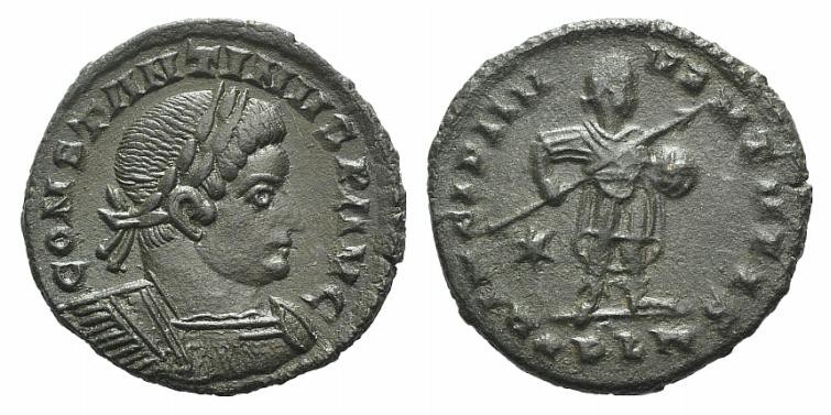 Constantine I (307/310-337). Æ Follis (22mm, 4.10g, 6h). Londinium, 312-3. Laure...