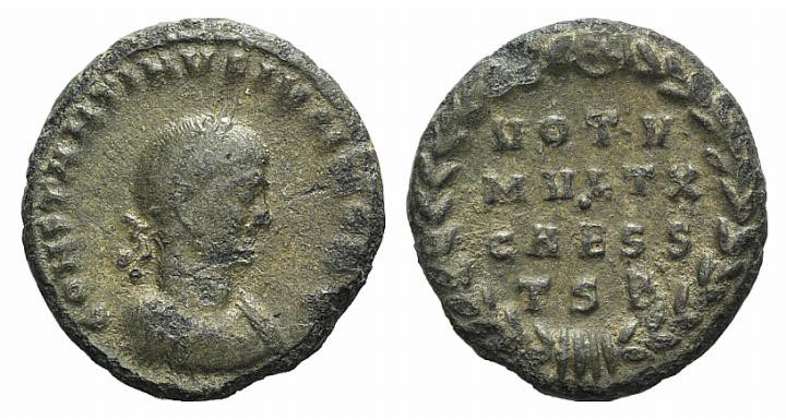 Constantine II (Caesar, 316-337). Æ Follis (17mm, 2.90g, 12h). Thessalonica, 318...