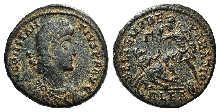Constantius II (337-361). Æ (23mm, 6.96g, 6h). Alexandria, 351-5. Pearl-diademed...
