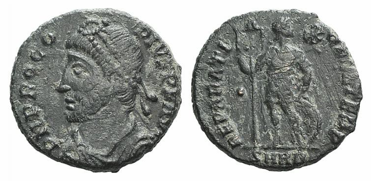 Procopius (Usurper, 365-366). Æ (17mm, 3.36g, 6h). Heraclea. Pearl-diademed, dra...