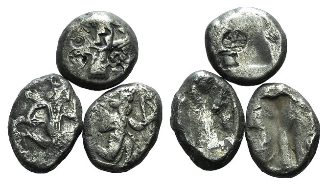 Persia, Achaemenid Empire, lot of 3 AR Sigloi. Lot sold as it, no returns.