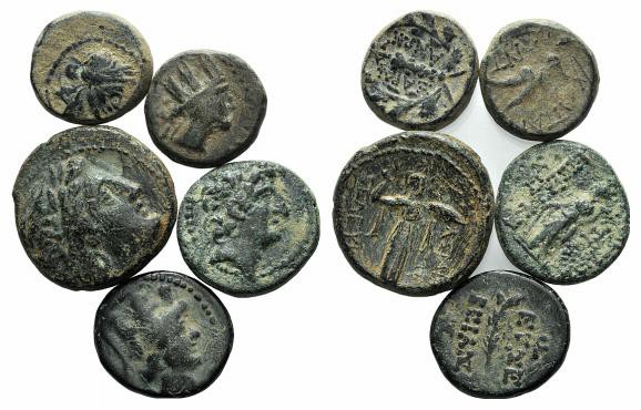 Lot of 5 Greek Æ coins, to be catalog. Lot sold as it, no returns
