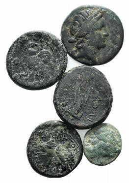 Lot of 5 Greek Æ coins, to be catalog. Lot sold as it, no returns