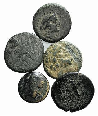 Lot of 5 Greek Æ coins, to be catalog. Lot sold as it, no returns