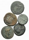 Lot of 5 Roman Provincial Æ coins, including Trajan, Antoninus Pius, Marcus Aurelius, Septimius Severus and Julia Domna, to be catalog. Lot sold as it...